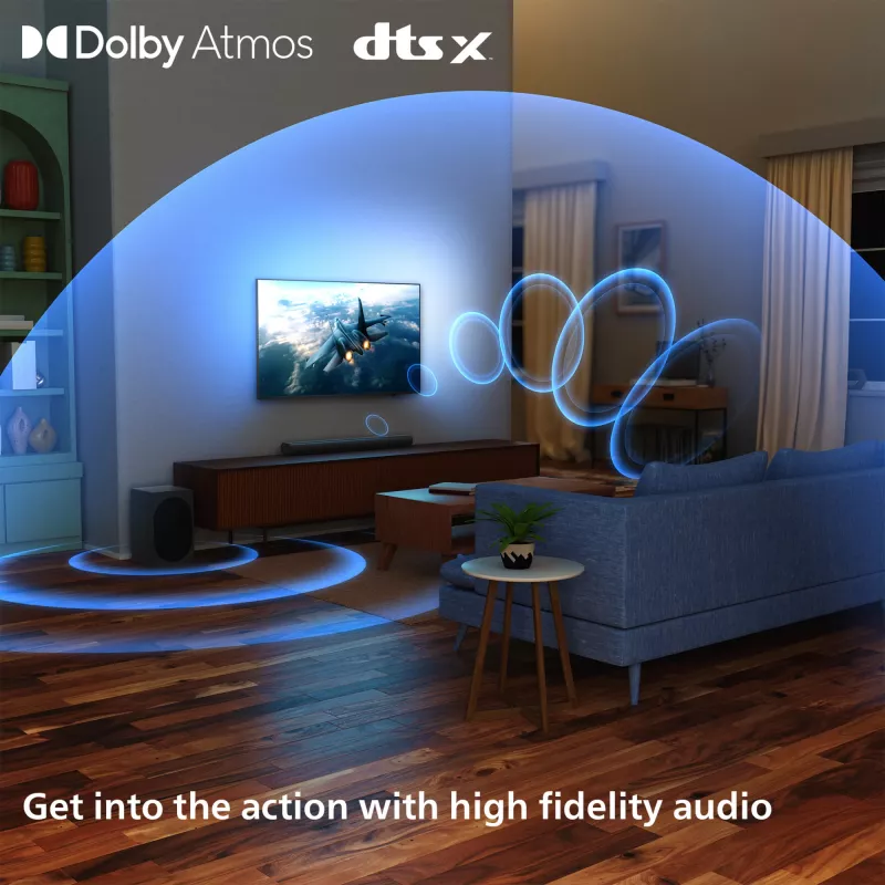 Soundbar Philips TAB6100/10 2.1 kanāli 80 W RMS Dolby Atmos