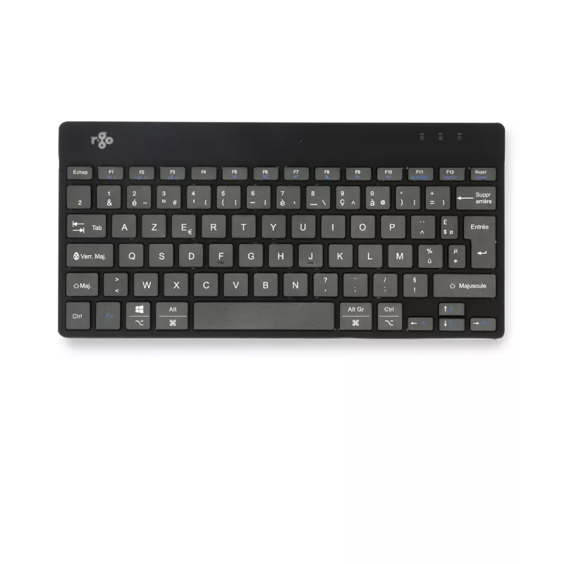 R-Go Tools Ergonomiskā tastatūra R-Go Compact Break, kompakta tastatūra ar pārtraukuma programmatūru, AZERTY (FR), Bluetooth, melna