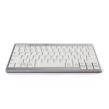 BakkerElkhuizen UltraBoard 950 Wireless US Qwerty, Mini, Bezvadu, Bluetooth, Šķērveida taustiņu slēdzis, QWERTY, Gaiši pelēka, Balta