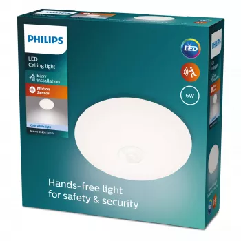 Griestu lampa Philips Functional Mauve 6 W LED, apaļa 250×72 mm, balta, fiksēts iebūvēts gaismas avots