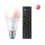 WiZ viedā spuldze 8W (ekv. 60W) A60 E27 x1 + tālvadības pults, Wi-Fi/Bluetooth, balta