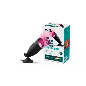 Signify WiZ Ground Spot Extension — viedā sienas lampa, melna, LED, 12 V, 74×202×3000 mm