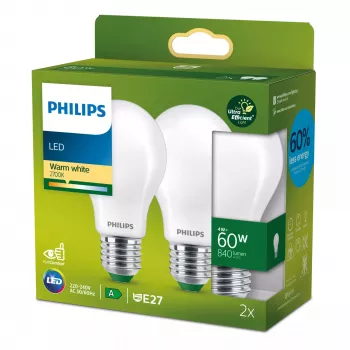 Philips Filament LED Spuldze Matēta 60W A60 E27 4W Silta Balta 840lm