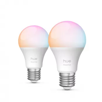 Philips Hue White and colour ambience Essential A60 – E27 viedā spuldze – 806 lm – 8W – 2 iepakojumā