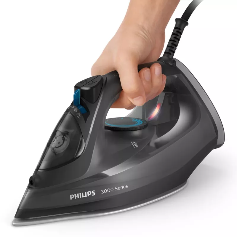 Philips 3000 sērija DST3041/80 gludeklis ar tvaiku, keramikas zole, 2600 W, melns