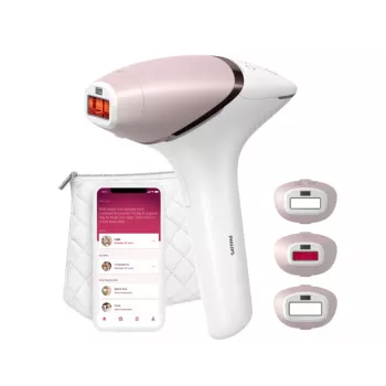 IPL matu noņemšanas ierīce Philips Lumea 9000 Series BRI955/01 — SenseIQ, akumulators, zelta/balta, pilna kāja 8.5 min