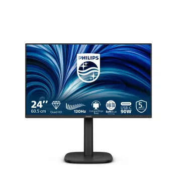 Monitors Philips 24B2U3601 23.8 collas (60.5 cm) IPS Quad HD 2560x1440, USB 3.2 centrmezgls, USB-C, skaļruņi, augstuma regulējams, VESA, Melns