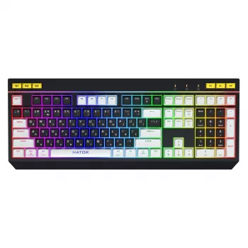 HATOR Icefall spēļu klaviatūra, USB, QWERTY US English, melna, RGB LED