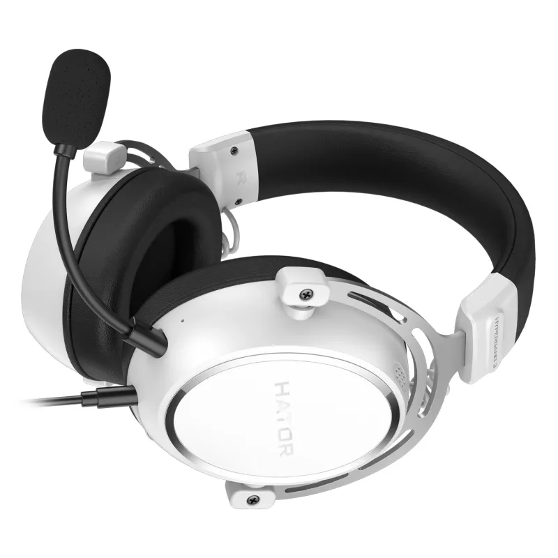 HATOR HYPERGANG 3 Hi-Res Austiņas Vadu Galvas saite Spēlēm USB Type-C / USB Type-A Baltas