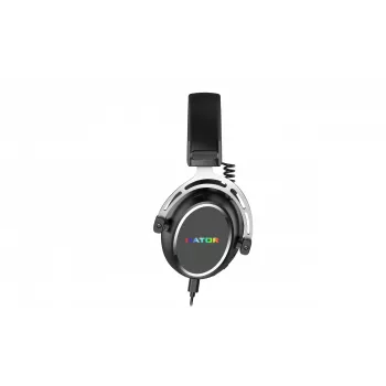 HATOR Hypergang 3 USB Bezvadu un vadu spēļu austiņas ar Bluetooth, USB Type-C/Type-A, melnas