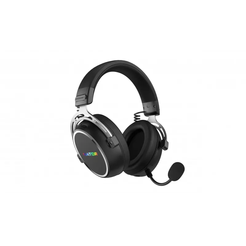 HATOR Hypergang 3 Wireless bezvadu austiņas, galvas saite, spēlēm, USB Type-C / USB Type-A, Bluetooth, melna