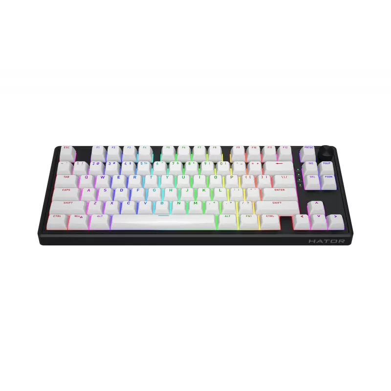 HATOR Skyfall Wireless 80 tastatūra Gaming USB + RF bezvadu + Bluetooth QWERTY US English Melna, Balta