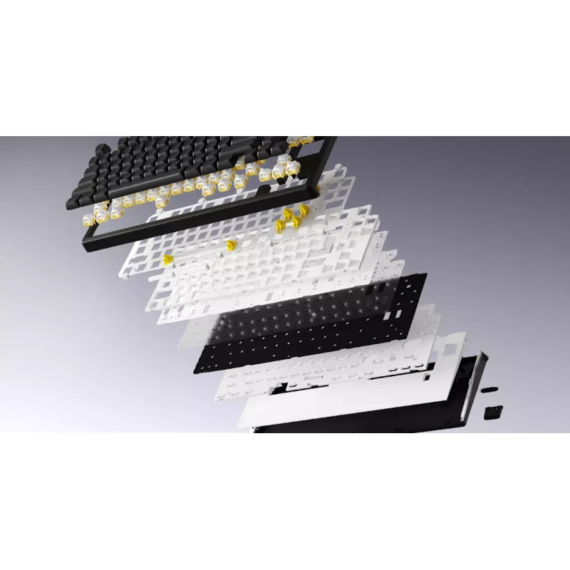 HATOR Skyfall Wireless 80 tastatūra Gaming USB + RF bezvadu + Bluetooth QWERTY US English Melna, Balta