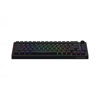 HATOR Skyfall 65 vadu mehāniskā tastatūra, USB-C, Aurum Sterling slēdži, 70M klikšķi, RGB, melna, 790g