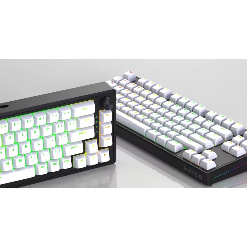 HATOR Skyfall 65 MAG ULTRA 8K tastatūra Gaming USB QWERTY US Angļu Melna, Balta