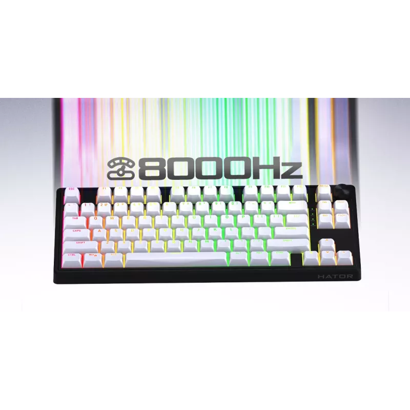 HATOR Skyfall 65 MAG ULTRA 8K tastatūra Gaming USB QWERTY US Angļu Melna, Balta