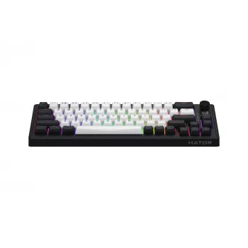 HATOR Skyfall 65 MAG ULTIMA 8K bezvadu tastatūra Gaming USB + RF Bezvadu + Bluetooth QWERTY US English Melna, Balta
