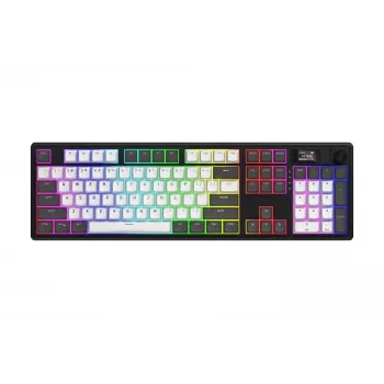 HATOR Skyfall Pro Wireless 100 spēļu tastatūra, USB + RF bezvadu + Bluetooth, QWERTY US Angļu, Melna, Pelēka