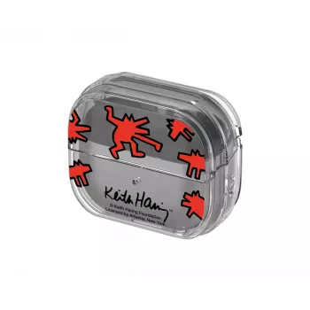 Samsung Keith Haring Slickback Maciņš Galaxy Buds3 Pro Sarkans Caurspīdīgs