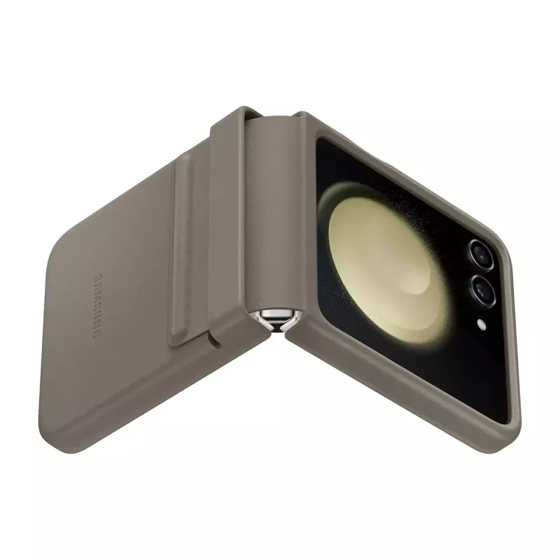 Samsung Galaxy Z Flip5 vāciņš EF-VF731PAEGWW, mākslīgā āda, 6.7 collu (17 cm) — Taupe