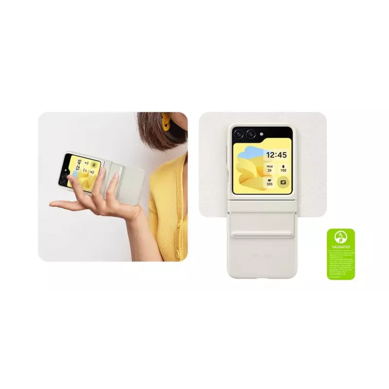 Samsung Galaxy Z Flip5 vāciņš EF-VF731PAEGWW, mākslīgā āda, 6.7 collu (17 cm) — Taupe