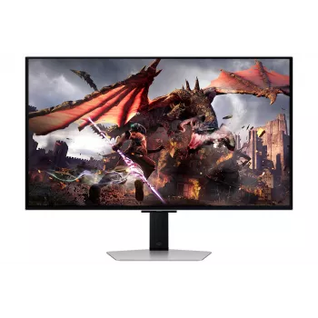 Samsung G80SD datora monitors 81,3 cm (32 colli) 3840 x 2160 pikseļi 4K Ultra HD OLED Sudrabs