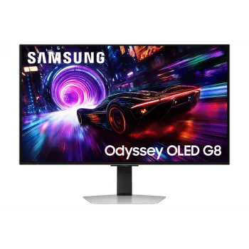 Samsung G81SF dators monitors 81,3 cm (32 colli) 3840 x 2160 pikseļi 4K Ultra HD OLED Sudrabs