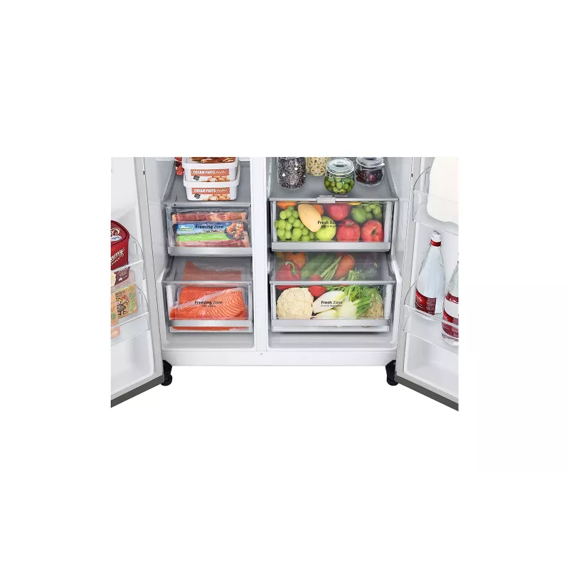 LG GSXE90MBDD ledusskapis Side-by-Side brīvstāvošs 628 L Nerūsējošais tērauds