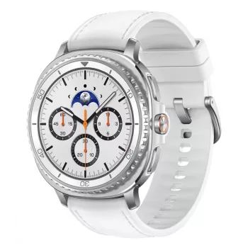 Samsung SM-L505FZWAEUB viedpulkstenis / sporta pulkstenis 3.3 cm (1.3 collas) AMOLED 46 mm Digitāls 438 x 438 pikseļi Skārienekrāns 4G Sudrabs Wi-Fi GPS (satelīts)