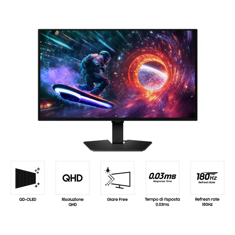 Samsung G50F 27 collu OLED monitors, 2560x1440 Quad HD, 0.03 ms, melns