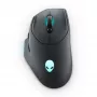 Alienware AW620M bezvadu spēļu pele, optiskā, 26000 DPI, RF + USB-C, labā roka