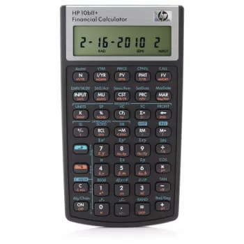 HP 10bII+ kabatas finanšu kalkulators, melns