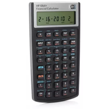 HP 10bII+ kabatas finanšu kalkulators, melns