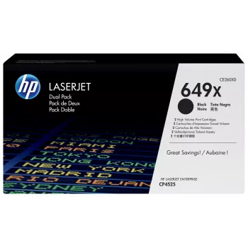 HP 649X 2-paka augstas ietilpības melnā oriģinālā LaserJet tonera kasetne