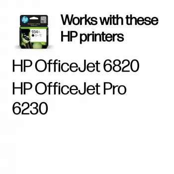 HP 934XL High Yield Black Original Ink Cartridge, Melns, 1 gab., 1000 lapas