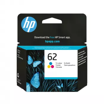 HP 62 Tri-color Original Ink Cartridge (Ciāna, Magenta, Dzeltena), 1 gab., 165 lapas