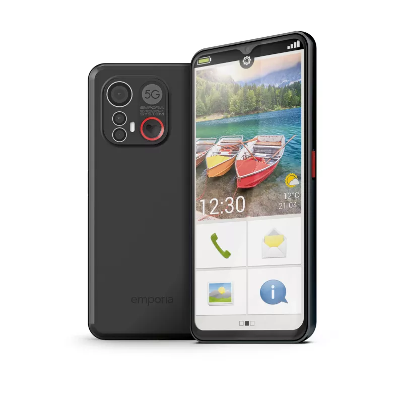 Emporia emporiaME6 16.7 cm (6.58 collu) viens SIM Android 13 5G USB Type-C 6 GB 128 GB 4900 mAh Melns
