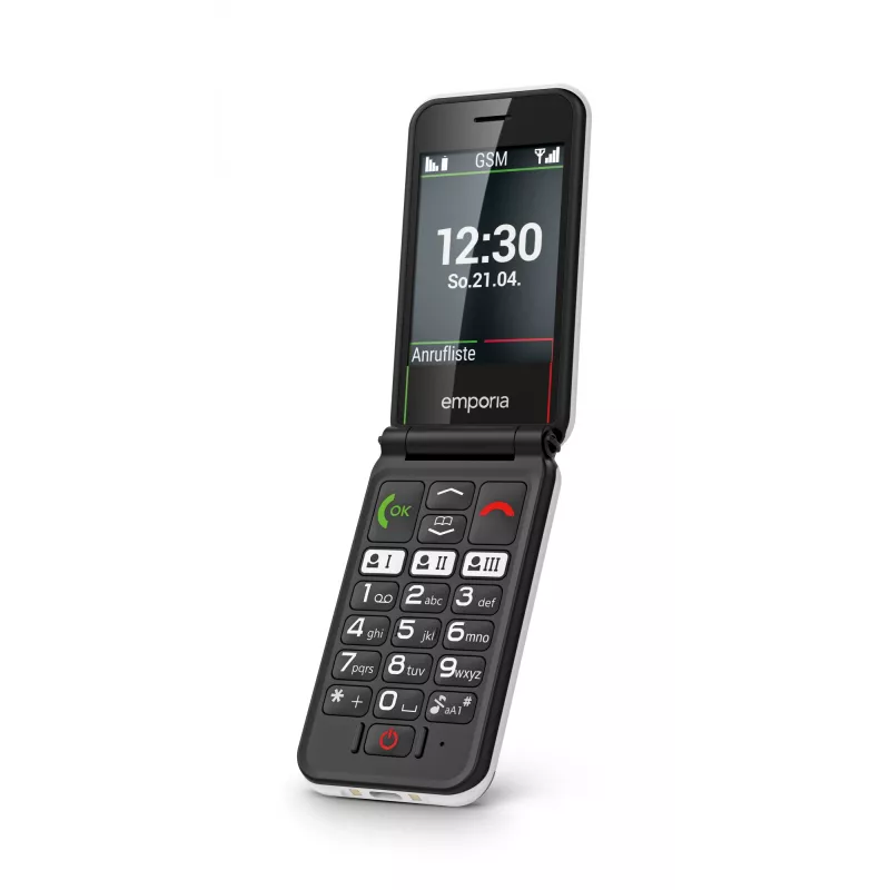 Emporia SIMPLICITYglam Balts Atloka Telefons 7.11 cm (2.8 collu) 106 g Senioru Telefons