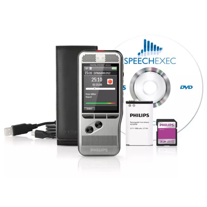 Philips DPM6000 balss ierakstītājs, melns, sudrabs