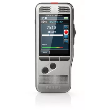 Philips DPM 7200 Diktofons ar zibatmiņas karti, nerūsējošais tērauds