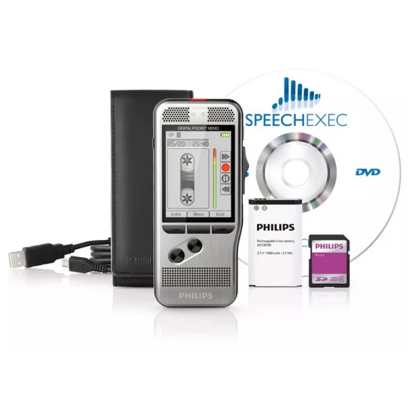 Philips DPM 7200 Diktofons ar zibatmiņas karti, nerūsējošais tērauds