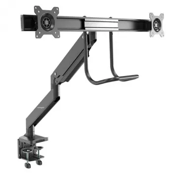 StarTech.com Divu Monitoru Galda Stiprinājums - Ergonomisks Divu Monitoru VESA Stiprinājums 32 collām (8 kg) - Šķērsstieņa Rokturis Sinhronizētai Pilnai Kustībai - Augstuma Regulēšana - C-Clamp/Grommet