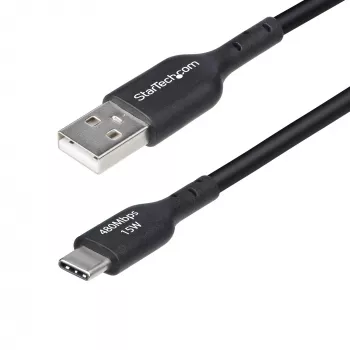 StarTech.com 3m USB-A uz USB-C lādēšanas un sinhronizācijas kabelis, 3A, USB 2.0, TPE apvalks - Melns