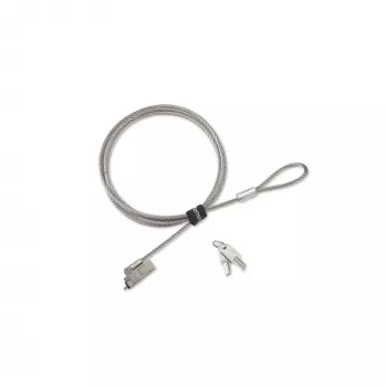 Kensington Slim NanoSaver 2.0 EQ Bloķētājs ar Atslēgu Portatīvajam Datoram, 1.83 m, Nerūsējošais Tērauds, Sudrabs