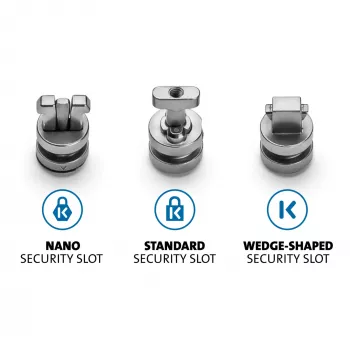Kensington ClickSafe Universal Slots Security Anchors Kit, Enkuri, Nerūsējošais tērauds, 3 gab., 31 g, 115 mm, 85 mm