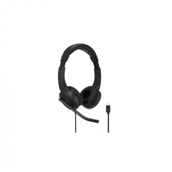 Kensington H1000 USB-C uz auss austiņas, vadu, zvaniem/mūzikai, 20 - 20000 Hz, 190 g, melnas
