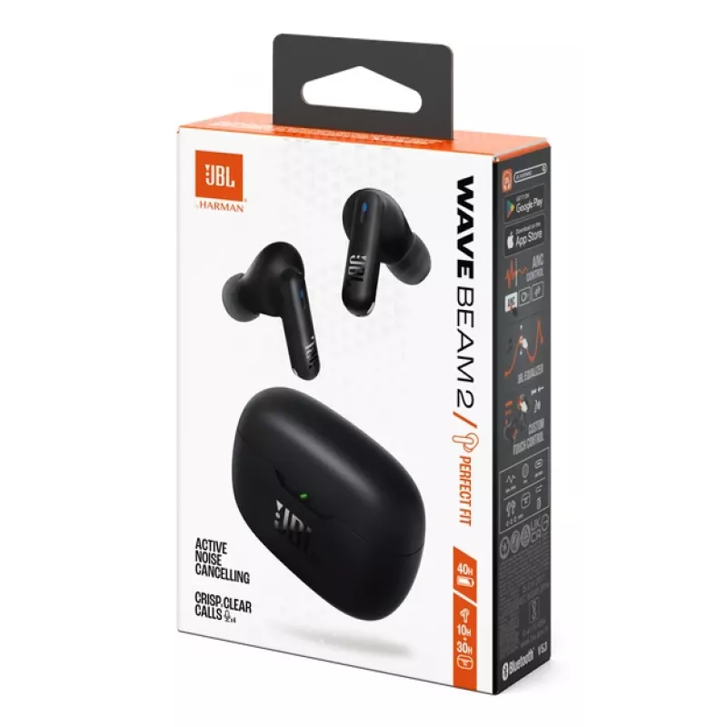 JBL Wave Beam 2 Bezvadu Iekšauss Austiņas Ar Mikrofonu, Melnas