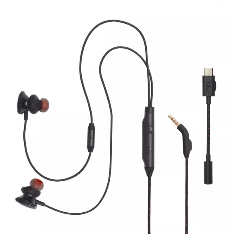 JBL JBLQTUM50CBLK austiņas/headsets Vadu Iekšausu Spēļu Melnas