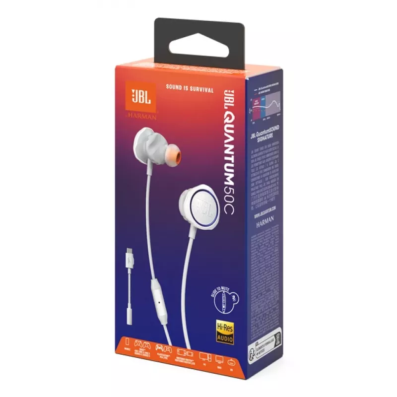 JBL Quantum 50C Vadu Iekšauss Spēļu Austiņas Baltas