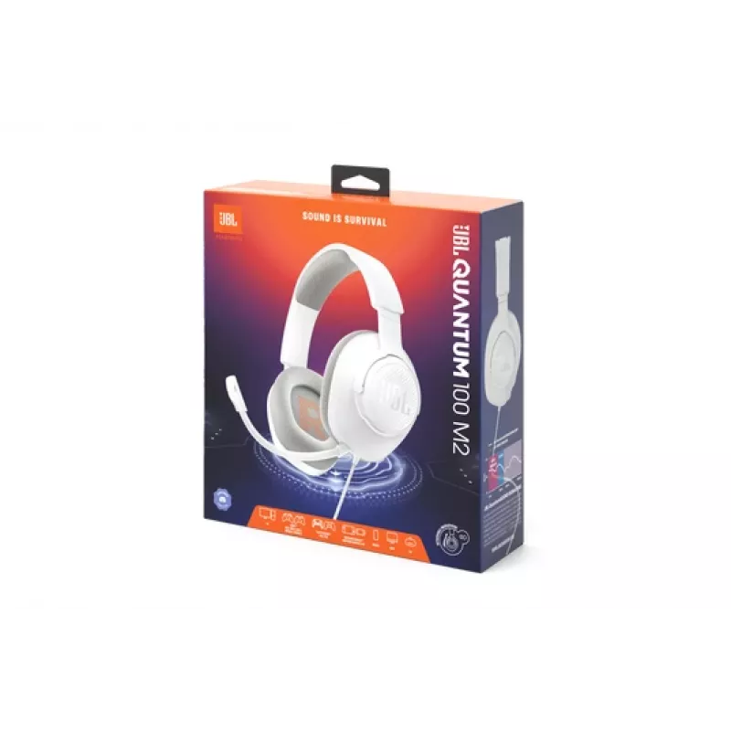 JBL Quantum 100M2 austiņas Vadu Galvas saite Spēļu Balts